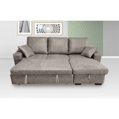 Sofá 3P Chaise Long Reversível C/ Cama Corea