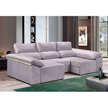 Sofá 1 Plaza + Doble Chaise Long con Cama Santiago (255x150cm)
