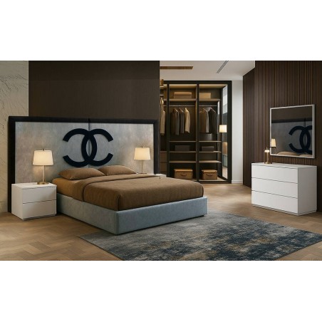 Cama Canapé Tapizada Abatible s/ Fondos Top Chanel + Colchón Opc.