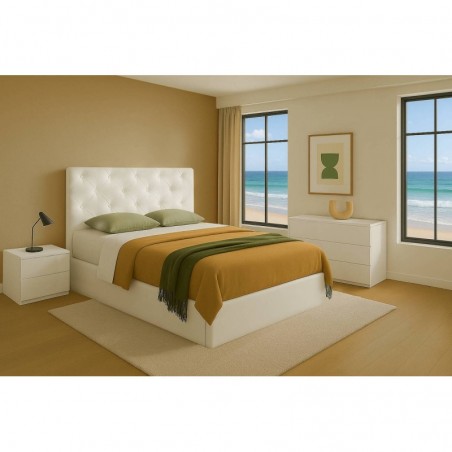 Cama Canapé Tapizada Abatible s/ Fondos Valência + Colchón Opcional