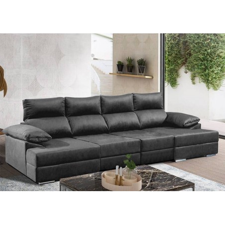 Sofá 2 Plazas con Chaise Longue Doble y Cama Nápoles (300x165cm)