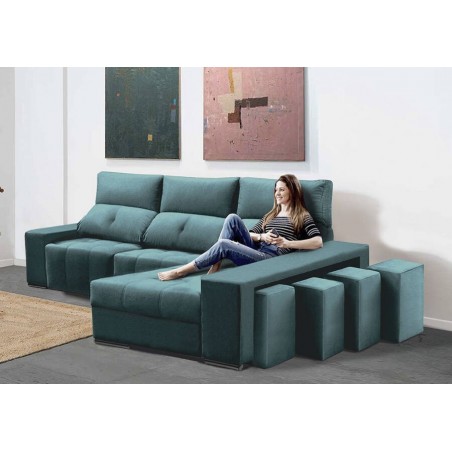 Sofá 2P + Chaise Long con  Cama Apolo (265x155cm)