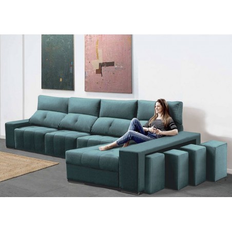 Sofá 3P + Chaise Long con Cama Apolo (345x160cm)