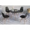 Conjunto Mesa de Comedor Dinamarca Redonda Negra + 4 Sillas Dinamarca Negras