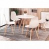Conjunto Mesa de Comedor Dinamarca Redonda Blanca + 4 Sillas Dinamarca Blancas