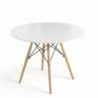 Conjunto Mesa de Comedor Dinamarca Redonda Blanca + 4 Sillas Dinamarca Blancas