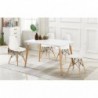 Conjunto Mesa Dinamarca Rectangular Blanca + 4 Sillas Dinamarca Blancas