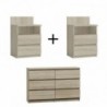Pack 2 Mesitas de Noche Malwa M1 + Cómoda Malwa M6 (Sonoma)