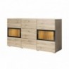 Aparador 2 Puertas + 3 Cajones Baros (c/ Luz LED)