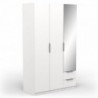 Armario 3 Puertas de abrir con Espejo + 2 Cajones Ghost