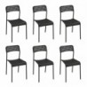 Pack de 6 Sillas Top (Negro)