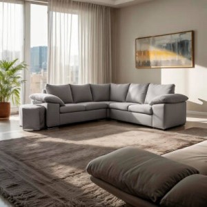 Sofá Riconera con Puffs Donatello (240x240x80cm) Sofá Riconera con Puffs Donatello (240x240x80cm)