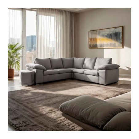 Sofá Riconera con Puffs Donatello (240x240x80cm)