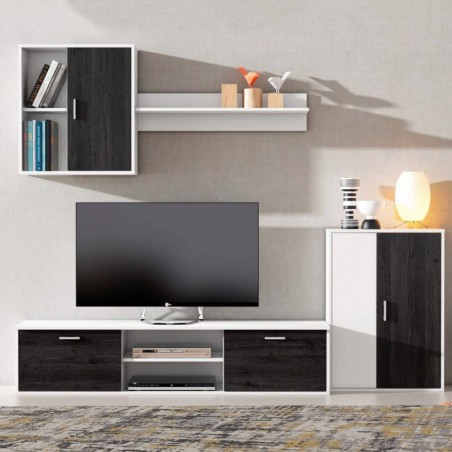 Estantería Completa Legos Blanco Mate/Azabache