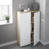 Mueble Auxiliar 2 Puertas c/ Estantes Office Blanco Ártico/Roble Canadian
