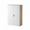 Mueble Auxiliar 2 Puertas c/ Estantes Office Blanco Ártico/Roble Canadian