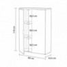 Mueble Auxiliar 2 Puertas c/ Estantes Office Blanco Ártico/Roble Canadian