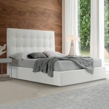 Cama tapizada de matrimonio Emily con colchón opc.
