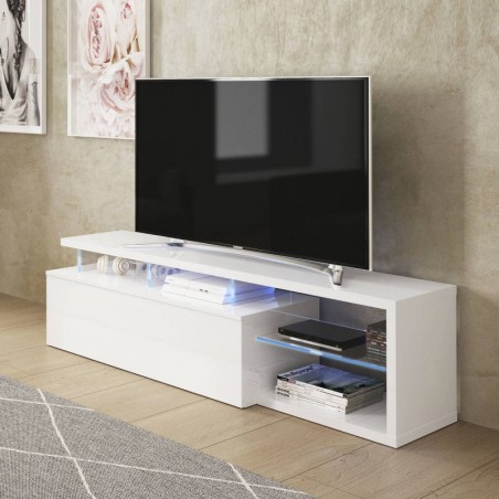 Mueble TV Blue-Tech Blanco Brillo (c/ Luz LED)