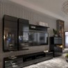 Mueble de Salón Completo Artic Negro/Negro Brillo