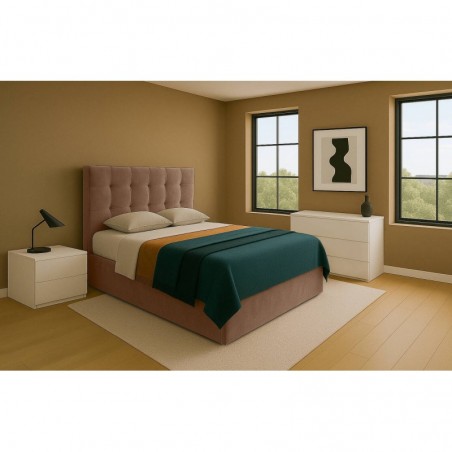 Cama Tapizada Abatible Córdoba c/ Baúl Y Fondo de Madera + Colchón Opc.