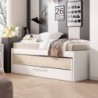 Estructura de Cama Doble c/Almacenamiento Estelle Blanco Matte/Sahara (200x90cm)