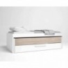 Estructura de Cama Doble c/Almacenamiento Estelle Blanco Matte/Sahara (200x90cm)