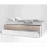 Estructura de Cama Doble c/Almacenamiento Estelle Blanco Matte/Sahara (200x90cm)